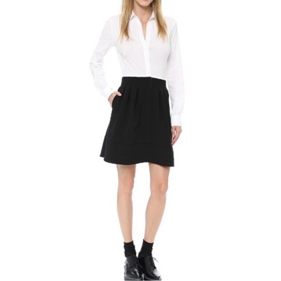 L' Agence Mixed Media, Black & White, A-Line Dress, Size 6